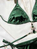 Criss Cross Bandage Bikini mit Strass