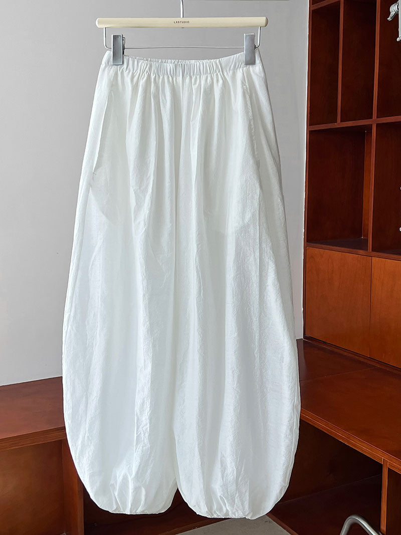 Summer White Loose Yamamoto Bud Pants
