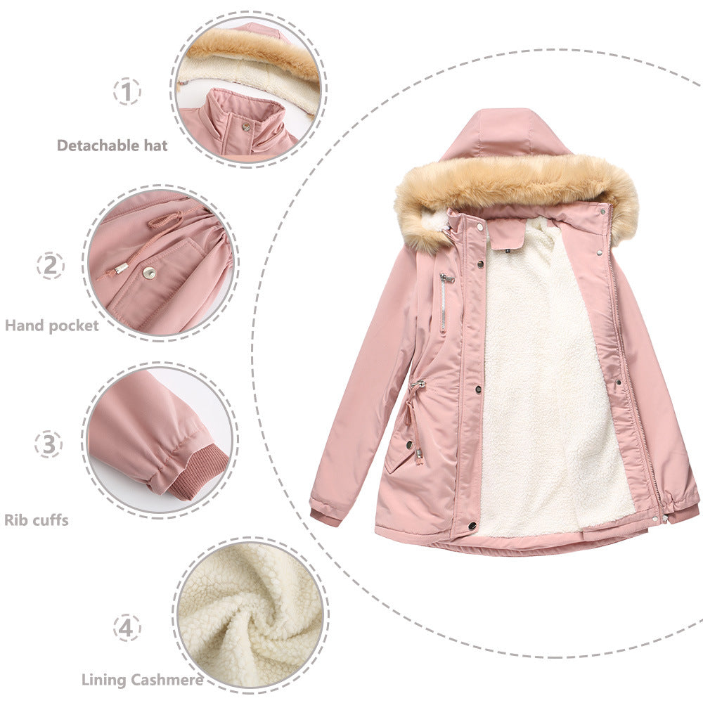 Thick Lambskin Fleece Padded Winter Coat