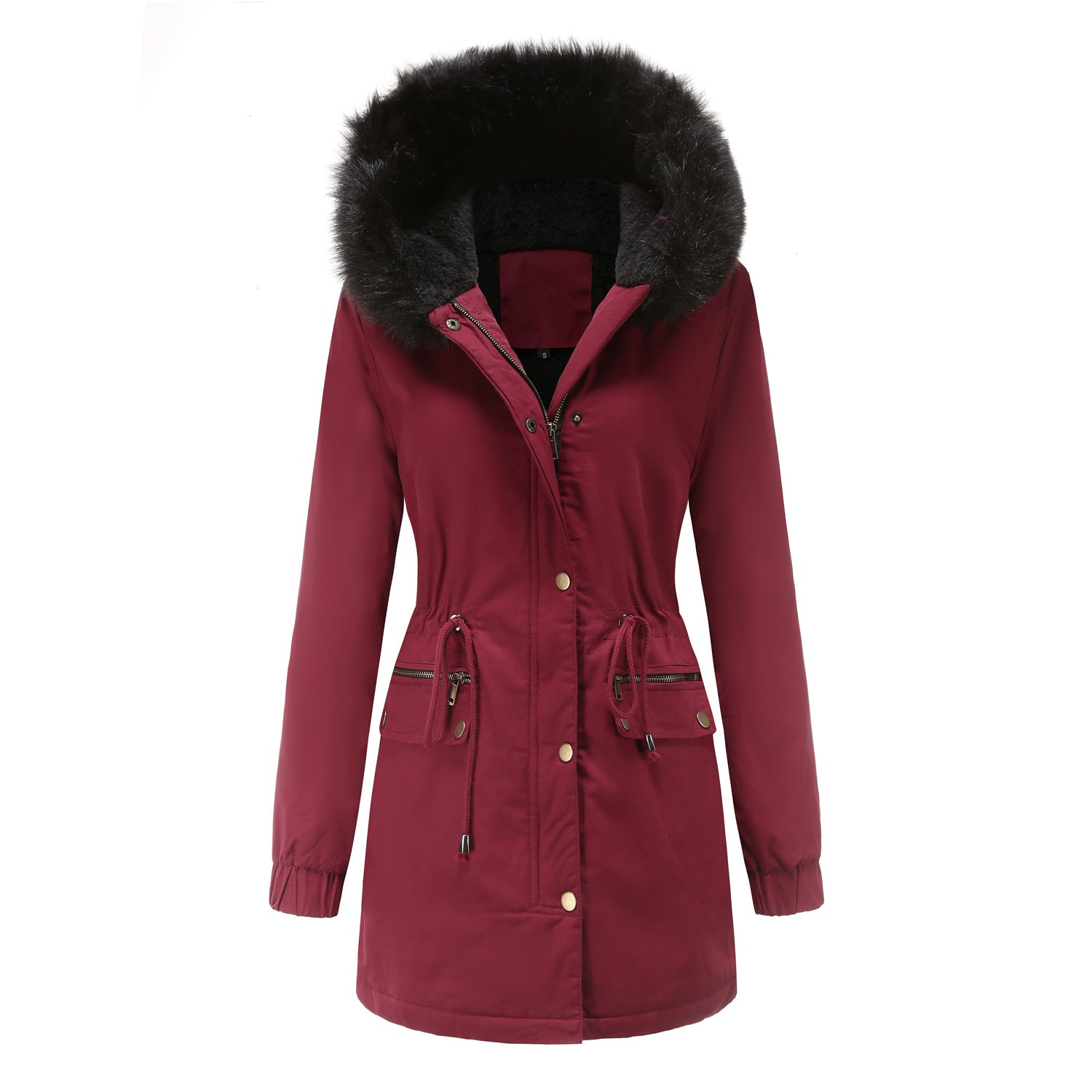 Fur Collar Hooded Winter Coat for Women
