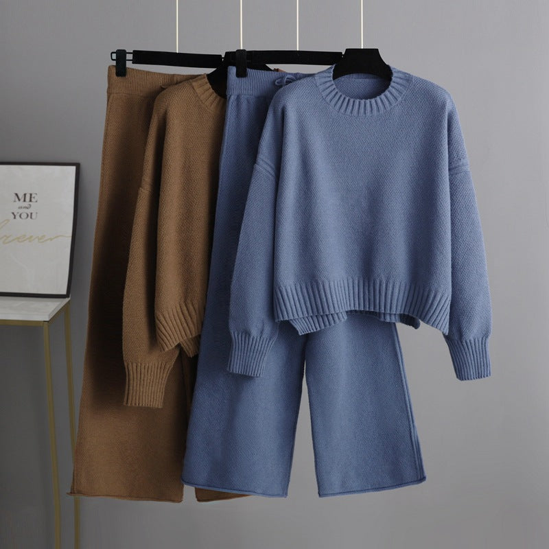 Casual Knit Sweater and Pants Two-Piece