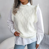 Strickweste mit Holzohren und Diamanten für Damen