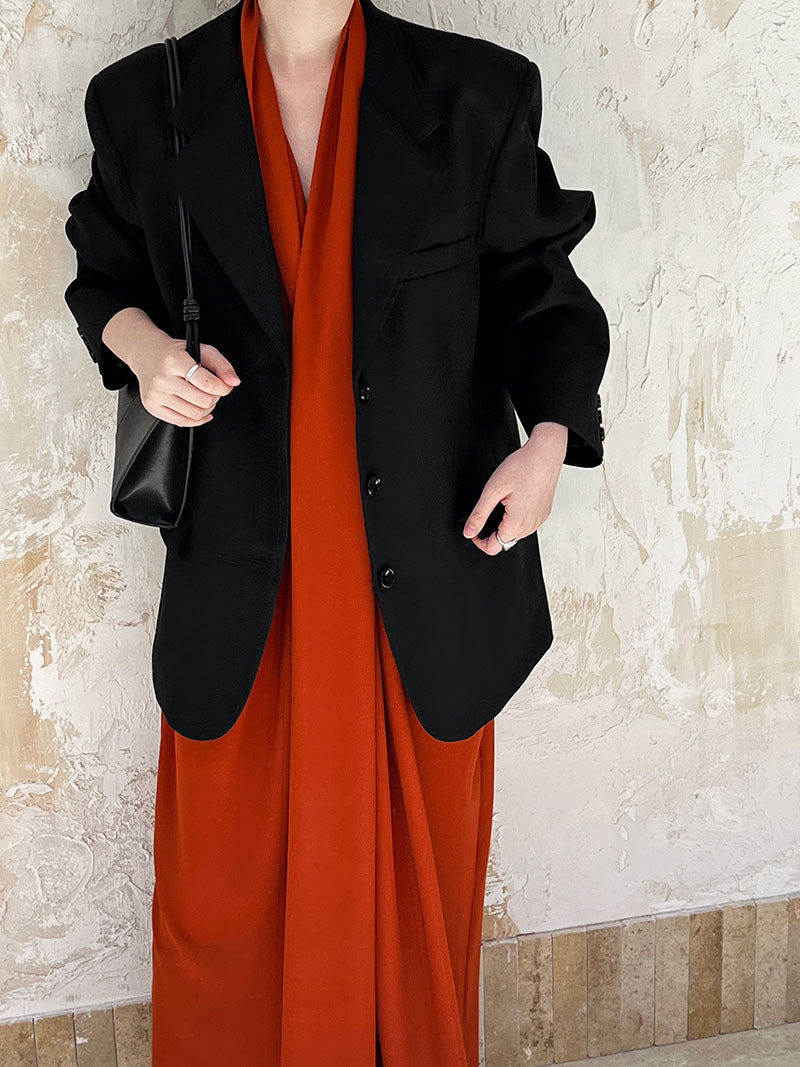 Korean Retro Long Sleeve Blazer