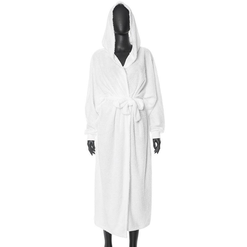 Bejirog Langer Winter-Windbreaker mit Kapuze