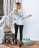 Sequin Collared Casual Loose Blazer