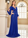 Elegantes Abendkleid mit V-Ausschnitt und Fischschwanz