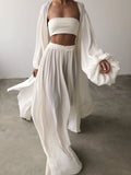 Casual Strapless Vest and Pants Set