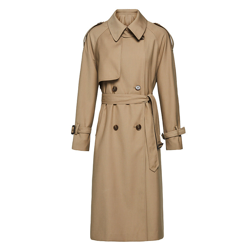 British Double Breasted Extended Trench Coat