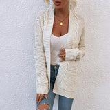 Twist Pocket Mid-Length Knitted Cardigan Coat