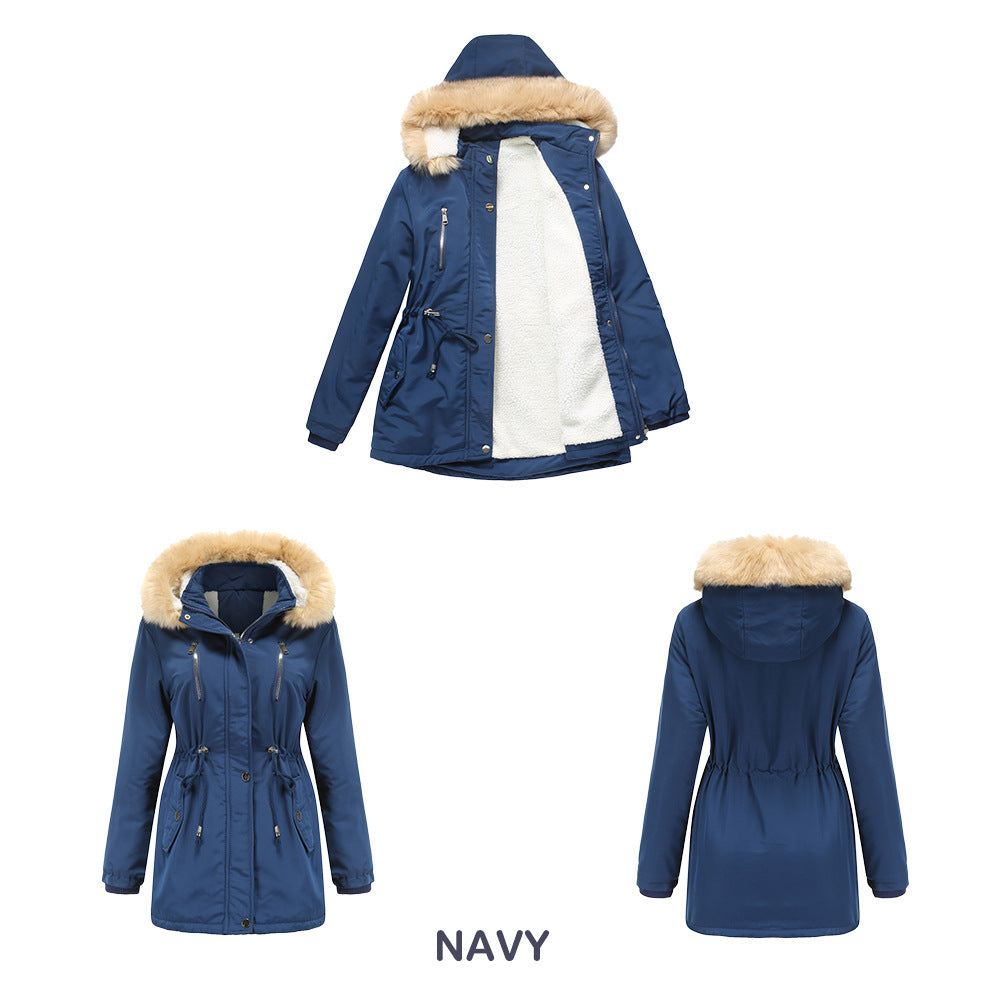Thick Lambskin Fleece Padded Winter Coat