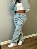 Stretch Denim Multi Pocket Work Pants