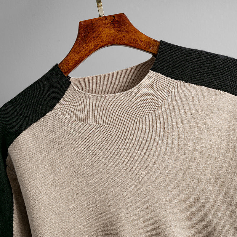 Color Contrast Sweater and Cropped Pants Set