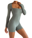 SculptFit Ballet-Style Slim Long Sleeve Yoga Romper