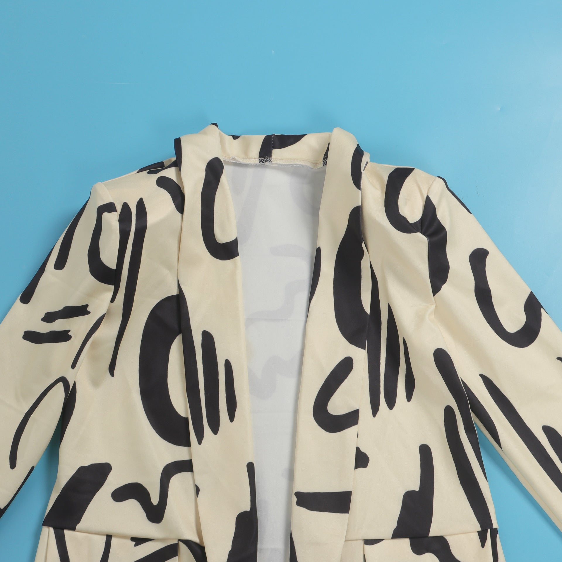Lässiges langes Blazer-Oberteil mit Wirbelmuster