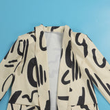 Lässiges langes Blazer-Oberteil mit Wirbelmuster