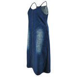 Sling-Maxikleid aus Denim in Übergröße