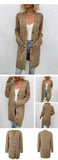 Langer Zopfmuster-Cardigan mit Knöpfen