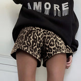 Shorts mit weitem Bein und Leopardenmuster für Damen