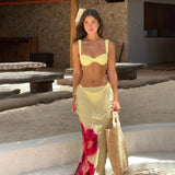 Ensemble de maillot de bain bikini trois pièces imprimé