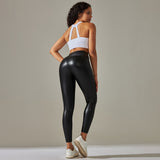 High Waist Faux Leather Leggings for Women