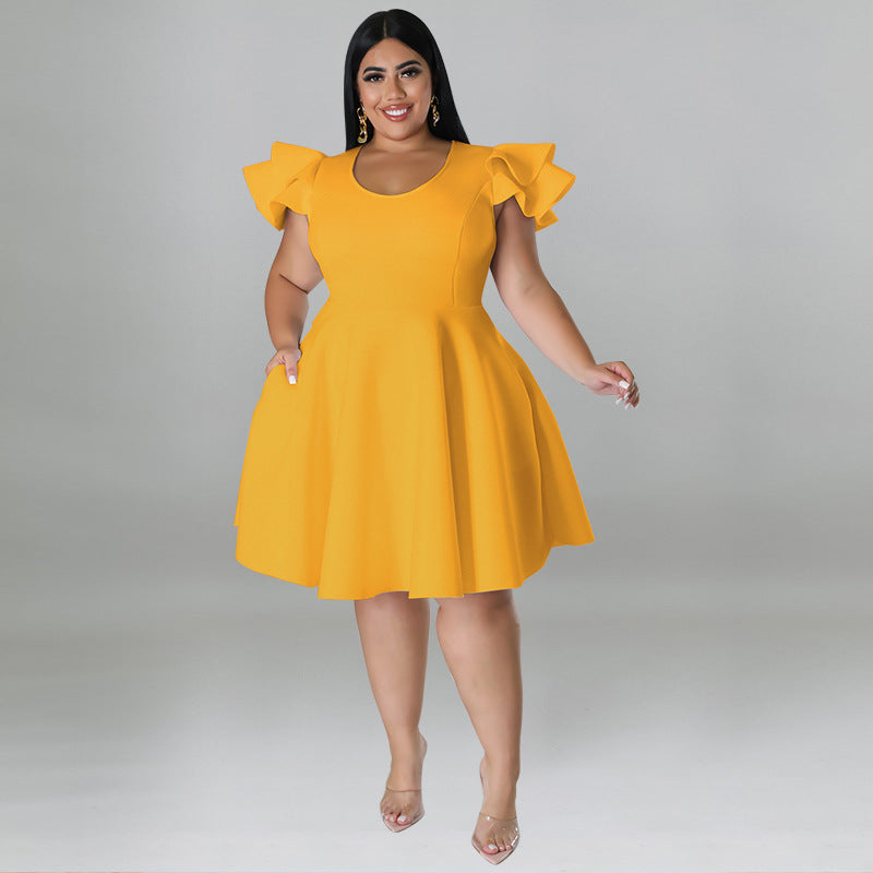 Lebendiges Swing-Kleid in Übergröße für formelle Anlässe