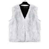 Faux Fur V-Neck Vest Top