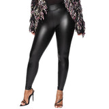 Casual Stretch Leather Trousers