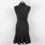 Summer Cotton Single Breasted Fishtail Dress