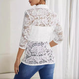 Lace Stitching Solid Color Small Blazer