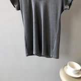 Solid Color U-Neck Slimming Stretch T-Shirt for Women