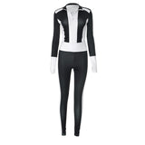 High Waist Stitched Design Two-Piece Outfit