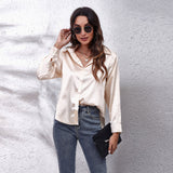 Satin Long Sleeve Shirt – Artificial Silk Elegance