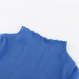 High Waist Blue Wide Leg Pants Suit