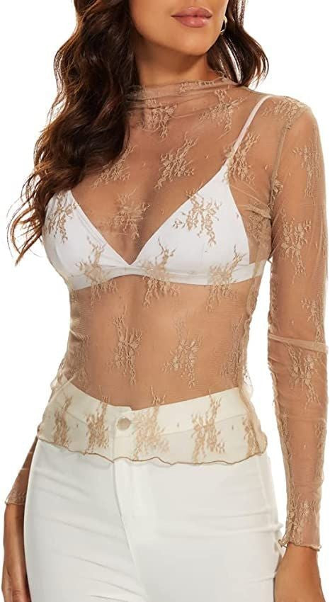 Long Sleeve Slim Lace Pullover Sun-Proof Base Layer