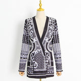 Blazer mit V-Ausschnitt und Bubble-Beads-Print