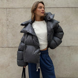 Trendy Brotjacke mit Kapuze und Baumwollpolsterung