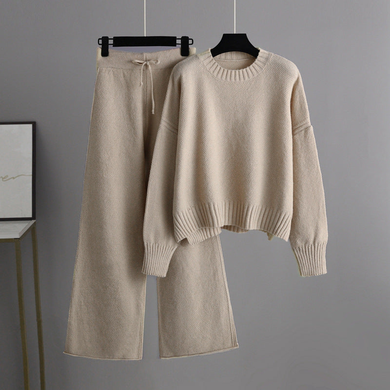 Casual Knit Sweater and Pants Two-Piece