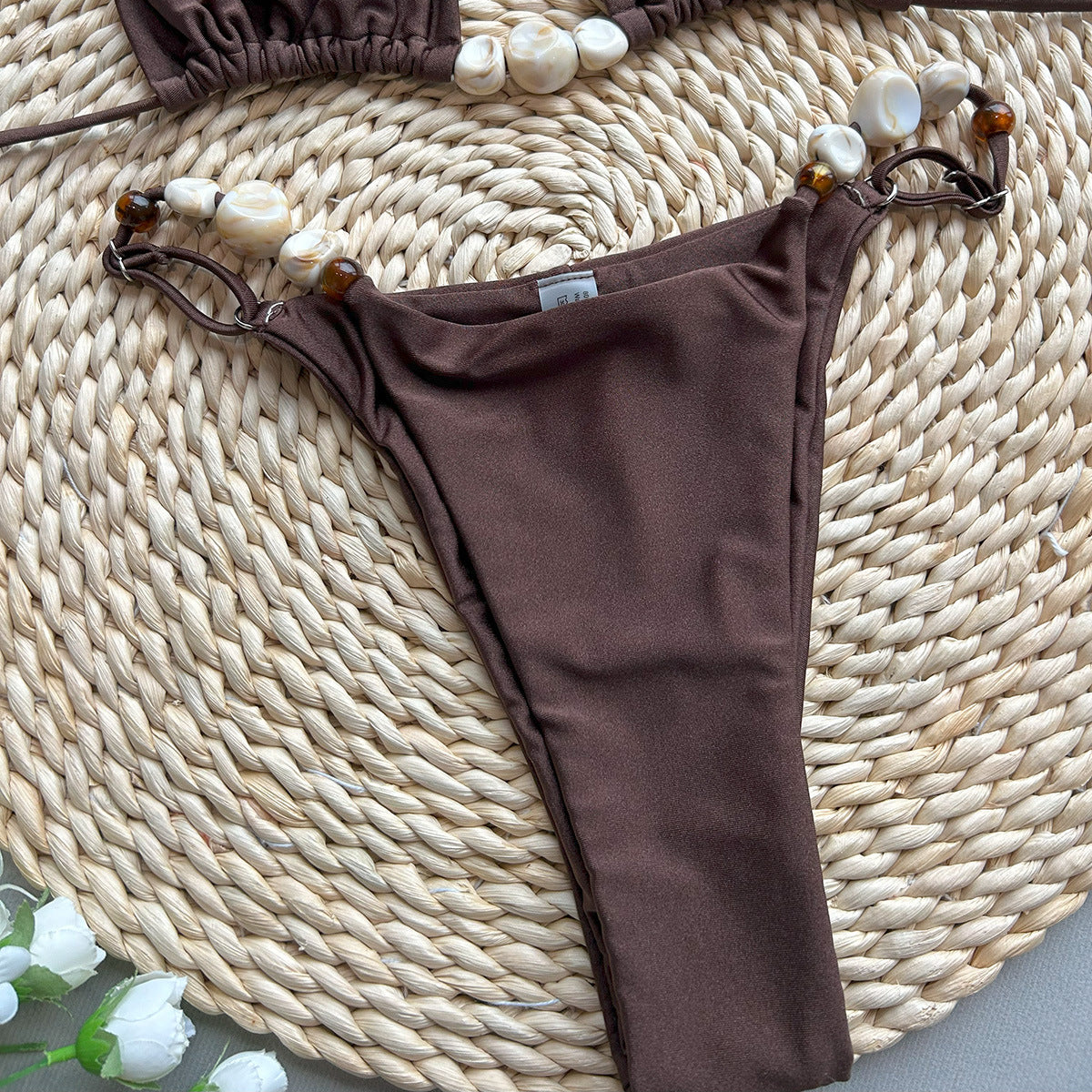 Bikini à bretelles licou fendues pour femme