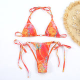 Maillot de bain dos nu imprimé à trois anneaux