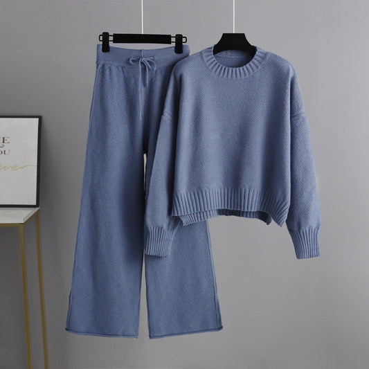 Casual Knit Sweater and Pants Two-Piece