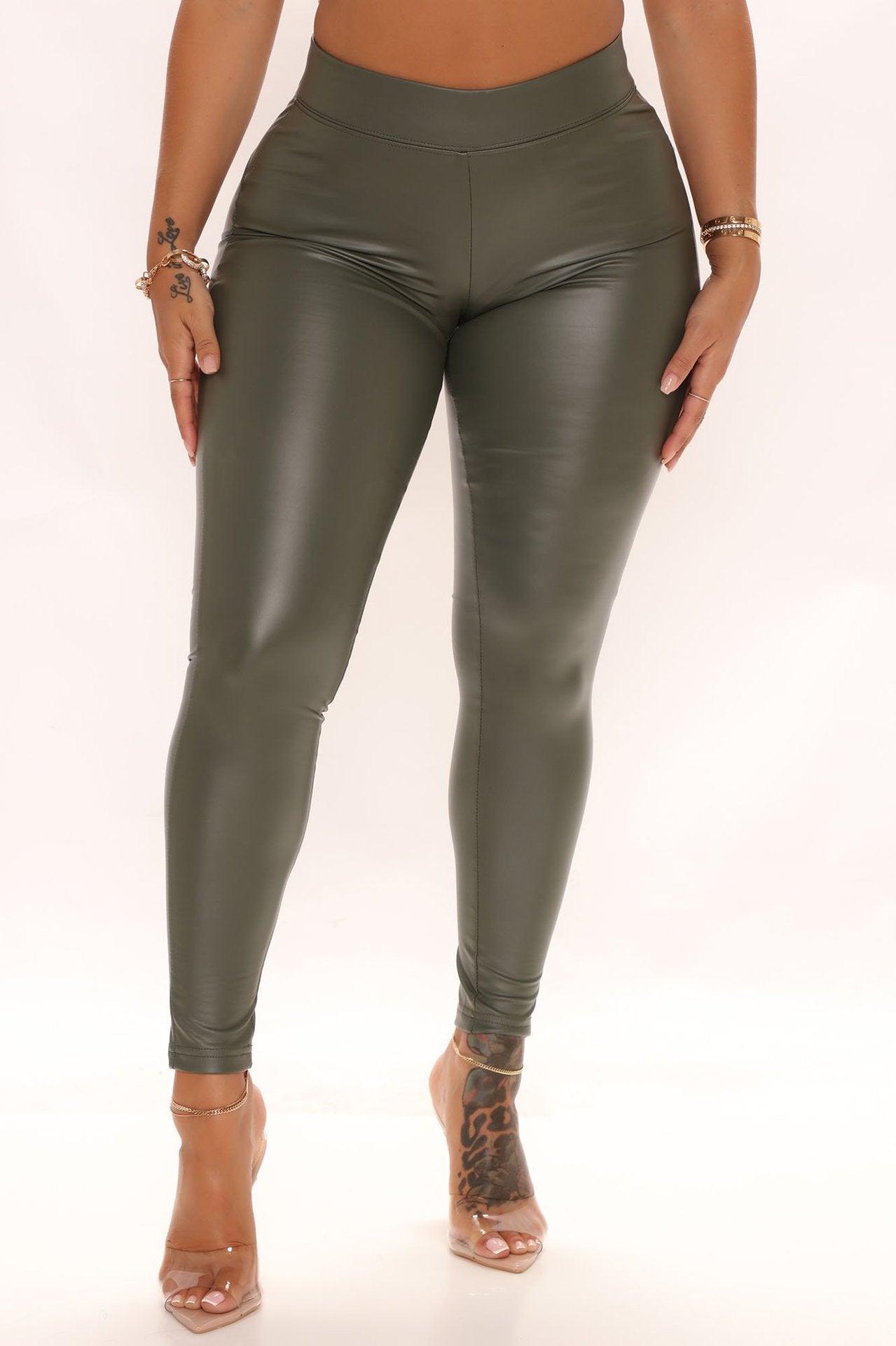 Casual Stretch Leather Trousers