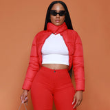 Manteau asymétrique rembourré en coton à manches longues