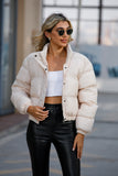 Manteau court en coton rembourré à col haut