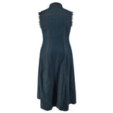 Plus Size Denim Button Cardigan Maxi Dress