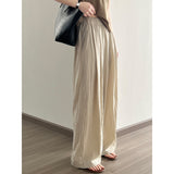 Thin Pleated Wide Leg Casual Pants