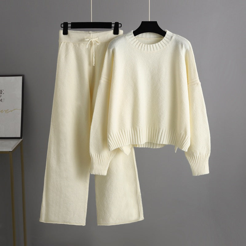 Casual Knit Sweater and Pants Two-Piece