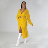 Sexy lässiger Langarm-Pullovermantel für Damen