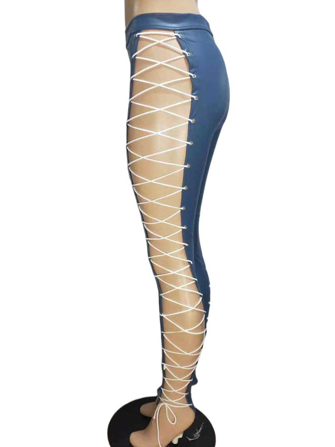 Slim Criss Cross Strap Casual Pants