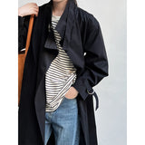 British Minimalist Over-the-Knee Trench Coat