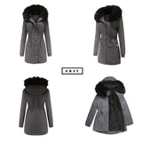 Fur Collar Hooded Winter Coat for Women